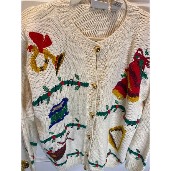 VINTAGE X Essential Elements Christmas Holiday Drummer Holly Knit Sweater XL - Picture 2 of 8